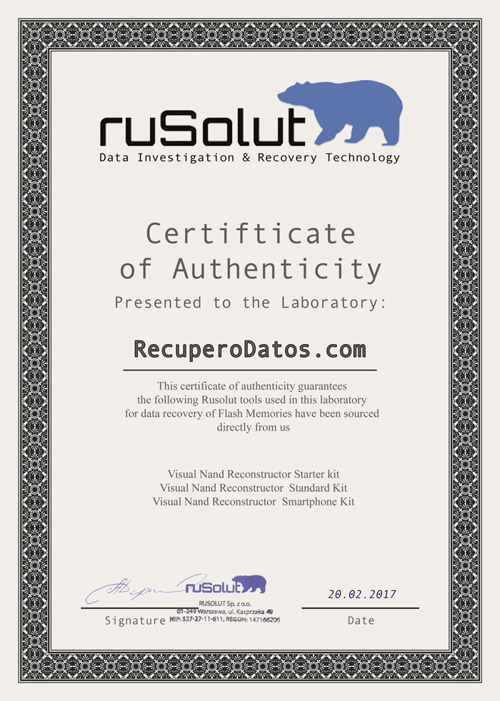 Rusolut tools certificate of authenticity